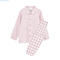 ราคา สไตล์ญี่ปุ่น มูจิ สไตล์/เด็กผสมสีผ้าฝ้ายชุดนอนบ้าน/ไม่มีรอยต่อสองชั้นเส้นด้าย ชุดบ้าน/เด็กสาวยืดหยุ่นปากชุดนอนชุด (43627371889)