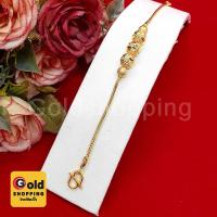 ราคา สร้อยข้อมือลายสี่เสาคั่นเม็ด ความยาว 6.5 นิ้ว หุ้มเศษทองแท้เยาวราช (16480967119)