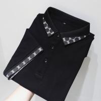 ราคา เสื้อโปโลสตรีทแฟชั่นฤดูร้อน สไตล์เกาหลี แขนสั้น ปกสีดำ (28043645718)