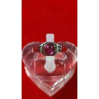 ราคา #แหวนทับทิมเนื้อแก้วตัวเรือนเงินแท้ รหัสR-0046 (29117563329)