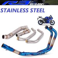 ราคา YZF R25 R3 MT03 Full Exhaust System pipe middle pipe slip on for YAMAHA YZF MT03 R25 R3 2015 2016 2 (42527428365)