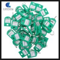 ราคา 50 ชิ้นตัวระบุกุญแจพร้อมแท็กหมายเลขแยก 4.00X2.80X0.60 ซม.สีเขียว ABS caisheng (53104092733)