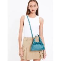 ราคา มือสองของแท้CHARLES & KEITH Ally Ruched Slouchy Bag - Turquoise กระเป๋าสะพายใบเล็ก สีเขียวน้ำทะเล (27168363696)