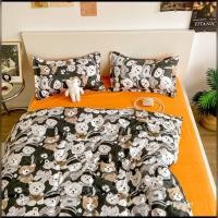 ราคา ชุดเครื่องนอนลายการ์ตูนหมีน่ารัก++ ขนาด 3.5,5,6 ฟุต ผ้าปูที่นอน + ผ้านวมครบชุด (11546604253)