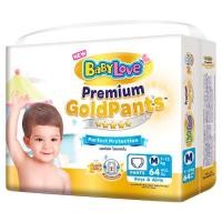 ราคา BabyLove Premium Gold Pants กางเกงผ้าอ้อมเด็ก เบบี้เลิฟ พรีเมี่ยม โกลด์ แพ้นส์ ไซส์ M 64 ชิ้น (15253440871)