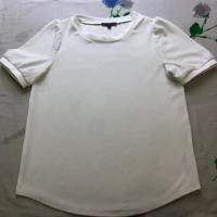 ราคา Adrianna Papell เสื้อยืดผู้หญิงคอกลมโฟมสีขาวแขนจับจีบ - ไซส์ M (29388763106)