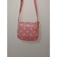ราคา Cath Kidston Small Leather X-Body Bag Button Spot Pink กระเป๋าหนัง สีชมพู ลายจุด มือสอง (29064213224)