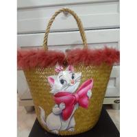 ราคา กระเป๋าสานกระจูด หน้าน้องแมว ขนนกฟรุ้งฟริ้ง (6556748935)