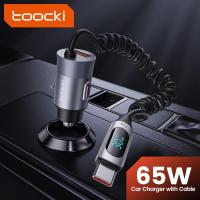 ราคา Toocki ที่ชาร์จดิจิทัลในรถยนต์ 65W พร้อมสายสปริง USB Type C QC3.0 PD3.0 พอร์ตคู่ (21384583774)