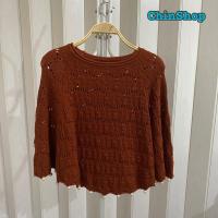 ราคา เสื้อคลุมไหมพรม สีน้ำตาล มือสอง สาวอวบไซส์ใหญ่ อกฟรี (5558431729)