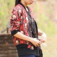 ราคา เสื้อแจ็คแก็ต bomber jacketลายกระโหลก#มือสอง (1136692900)