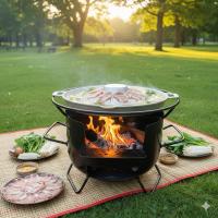 ราคา "เตาถ่านปิ้งย่างบาร์บีคิว เตาเหล็กเชื่อม 2 ชั้น | เตาประหยัดถ่าน เหล็กหนาพิเศษ | เตาหมูกระทะถ่าน [ขนาดกลาง ] | พร้อมส่ง" (54252102441)