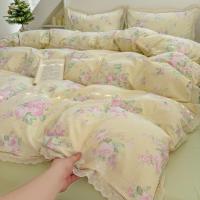 ราคา คลาส A Mother and Baby Double Layer เส้นด้ายลูกไม้ลูกไม้ลูกไม้สี่ชิ้นชุดเจ้าหญิงสไตล์ผ้าปูที่นอนผ้า (29187928874)