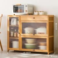 ราคา ตู้ไซด์บอร์ดตู้ครัวเรียบง่ายบ้านรวมกันตู้อเนกประสงค์ตู้เก็บของตู้ไซด์บอร์ดติดกับผนั สีน้ำตาล 4 ประตู (47003502343)