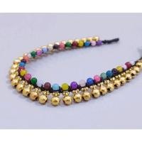 ราคา สร้อยข้อเท้าแฮนด์เมด เชือกถักหินสีห้อยกระดิ่งทองเหลือง (พร้อมส่ง) (6551895831)