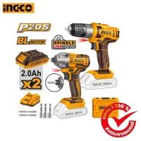 ราคา INGCO สว่านไขควงไร้สาย + ไขควงกระแทกไร้สาย 20V รุ่น COSLI230708 (28772482911)