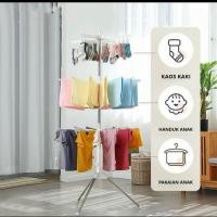 ราคา ราวตากผ้าสแตนเลสแบบพับได้ 3 ชั้น / เสื้อผ้าเด็กสไตล์ทาวเวอร์ 3 ชั้น (28582317507)
