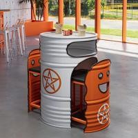 ราคา ชุดโต๊ะและเก้าอี้สไตล์อุตสาหกรรมขายดี โต๊ะและเก้าอี้สไตล์อุตสาหกรรมจากพลาสติกและไม้ ถังน้ำมัน สำหรับร้านชานมกาแฟ ยิม ห้อ (46600625881)