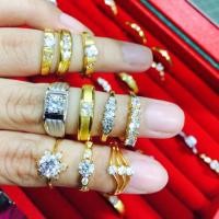 ราคา แหวนเพชร CZ หุ้มทองคำแท้ 18K หนาพิเศษ (210400519)