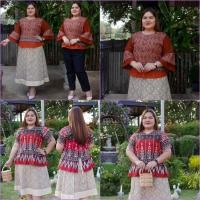 ราคา เสื้อผ้าฝ้ายพิมพ์ลาย อก44" 48" เสื้อพื้นเมืองคนอวบอ้วน เสื้อลายไทย เสื้อทำงานลายไทย (29509348807)