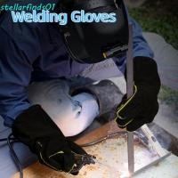 ราคา เป็นตัวเอก ถุงมือกันความร้อนทนต่ออุณหภูมิสูงถุงมือเชื่อม14/16นิ้วอุปกรณ์ดับเพลิงฉนวนกันความร้อนหนังเตาอบถุงมือถุงมือป้องกัน (54153225107)