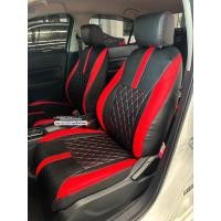 ราคา ชุดหุ้มเบาะสวมทับตรงรุ่น almera 2020-ปัจจุบัน ลายสปอร์ต สีดำด้ายแดงขอบแดง (18695778189)