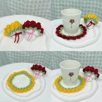 ราคา แผ่นรองแก้วน้ำ แผ่นรองแก้วดอกไม้ ไหมพรมถักงานเองแฮนด์เมด (27884968343)