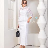 ราคา ผ้าถุงสำเร็จสีขาว สีดำ ทรงจิลดา (19695990993)