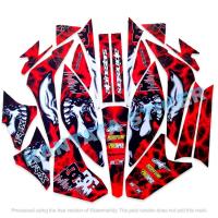 ราคา MERAH KLX L 150 MOTORCYCLE BODY STRIPING STICKER, RED SKULL MOTIF VARIATION, FULL SET (26042240511)