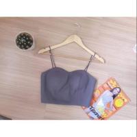 ราคา Crop สายเดี่ยว สีเทา งานป้าย Love me ♥️size s (2366252843)