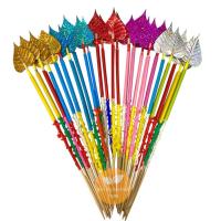 ราคา ไม้กฐิน ก้านกฐินสำเร็จรูป ไม้เสียบธนบัตรใบโพธิ์ ไม้เสียบเงิน 1 มัด 25 เล่ม คละสี (28559670210)