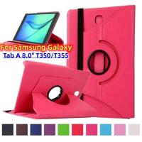 ราคา 360 องศาหมุนหนัง PU ฝาครอบสําหรับ Samsung Galaxy Tab 8.0 T350 T355 SM-T350 SM-T355 แท็บเล็ตพีซีกรณี (56003007223)
