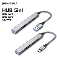 ราคา HENSAWA 5-IN-1 HUB อะแดปเตอร์ฮับ USB Type-C USB 3.0 2.0 TF/SD Reader ฮับหสำหรับแล็ปท็อป air โทรศัพท์มือถือ/MacBook (28870171240)