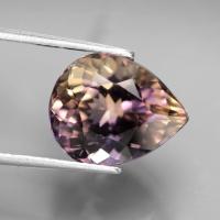 ราคา 6.25 ct พลอยแท้ พลอยดิบ อเมทริน ( Unheated Ametrine) ทรงหยดน้ำ สีม่วง เหลือง แทนซาเนีย (45153888727)