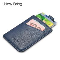 ราคา NewBring Slim Leather Wallet Men Credit Card & ID Holders Compact Mini Purse Cash Women Card Holder Sleeve Purse Blue Black (43264066682)