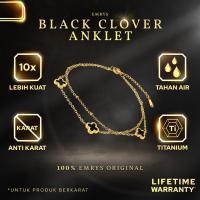 ราคา ซื้อ 1 ฟรี 1 ของขวัญ Emrys กําไลข้อเท้าพรีเมี่ยมสีดํา CLOVER กําไลข้อเท้าไทเทเนียมสําหรับผู้ชายและผู้หญิง (25628699806)