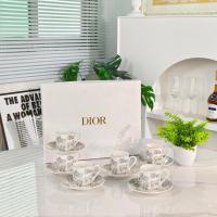 ราคา DIOR Jungle Grey Tiger Series ถ้วยกาแฟพอร์ซเลนสูง 6 ถ้วย 6 ชุด (29835255485)