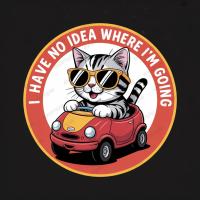 ราคา สติ๊กเกอร์ติดรถยนต์ ป้ายแม่เหล็กติดรถ ป้ายดูดกระจก แมว cat i have no idea drive อเมริกัน ช็อตแฮร์ AMERICAN SHORTHAIR (41907973150)