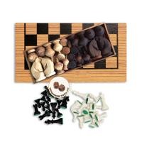 ราคา Super Combo Chess (English & Thai) V.3 | ชุดกระดานหมากรุกไทยไม้แท้ + ตัวหมากรุกสากล + ตัวหมากฮอสไม้ (53152972569)