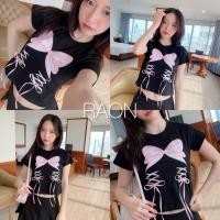 ราคา เสื้อครอป Baby Tee (พร้อมส่ง) ครอปผ้าคอตตอน เสื้อยืดครอป (24057263940)