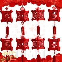ราคา 1/2 ชิ้นทนทานไม่ทอโคมไฟสี่เหลี่ยม | ตกแต่งตรุษจีน|เครื่องประดับแขวนกลางแจ้งในร่ม| จี้งานรื่นเริงสีแดง (56902855252)