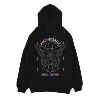 ราคา เสื้อกันหนาวมีฮู้ดเรืองแสงผีเสื้อสีรุ้งสะท้อนแสง CSND ICE Top Cool Moto หมวกสไตล์สตรีท (43276365496)