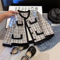 ราคา เสื้อคาร์ดิแกนสำหรับเด็กหญิง ฤดูใบไม้ร่วง สไตล์คลาสสิก Chanel-Hepburn ออกแบบปุ่มเดียว คอจักรวาล (52704133985)