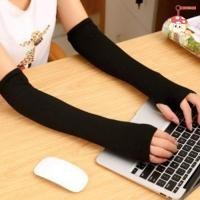 ราคา [IAQC] Stretching Arm Warmers Long Fingerless Gloves Fashion Mittens Women [VN] (56753709489)