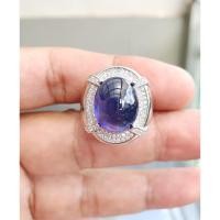 ราคา แหวนพลอยไพลิน ตัวเรือนเงิน92.5 ชุบทองคำขาว (22755993380)