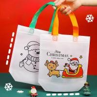 ราคา แฟชั่น DIY ของขวัญคริสต์มาส Graffiti Tote กระเป๋าเด็ก Handmade ภาพวาดระบายสีกระเป๋าไม่ทอ (29414064218)