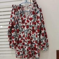 ราคา จั้มกางเกงแขนยาว สีขาวลายดอกกุหลาบสีแดง (5788169954)