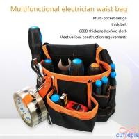 ราคา Cutie Electrician Belt Bag ทนทาน 600D Oxford Cloth Tool Bag พร้อมกระเป๋า 8 ชิ้นสําหรับผู้ชาย (50152566241)