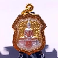 ราคา K231 เหรียญเสมา หลวงพ่อโสธร วัดโสธร เนื้อ 3K รุ่น100ปี ยันต์ ปี 2560 กรอบทองไมครอน ขนาด 2.8 x 3.5 ซม (43607706495)