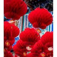 ราคา โคมไฟจีน โคมจีน โคมเต็งลั้ง โคมตรุษจีน โคมแดง โคมรังผึ้งสีแดง โคมจีน โคมเต็งลั้ง Chinese Lantern โคมไฟตกแต่ง (13893113487)